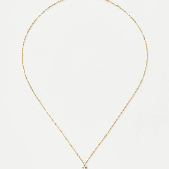 Fine Initial Mini Pendant Necklace - T | 14ct Solid Gold Necklaces Missoma 