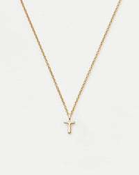 Fine Initial Mini Pendant Necklace - T | 14ct Solid Gold Necklaces Missoma 