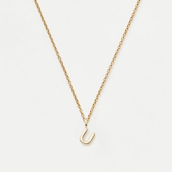 Fine Initial Mini Pendant Necklace - U | 14ct Solid Gold Necklaces Missoma 