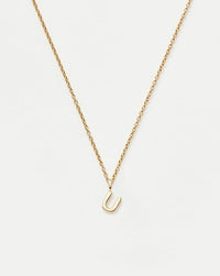 Fine Initial Mini Pendant Necklace - U | 14ct Solid Gold Necklaces Missoma 
