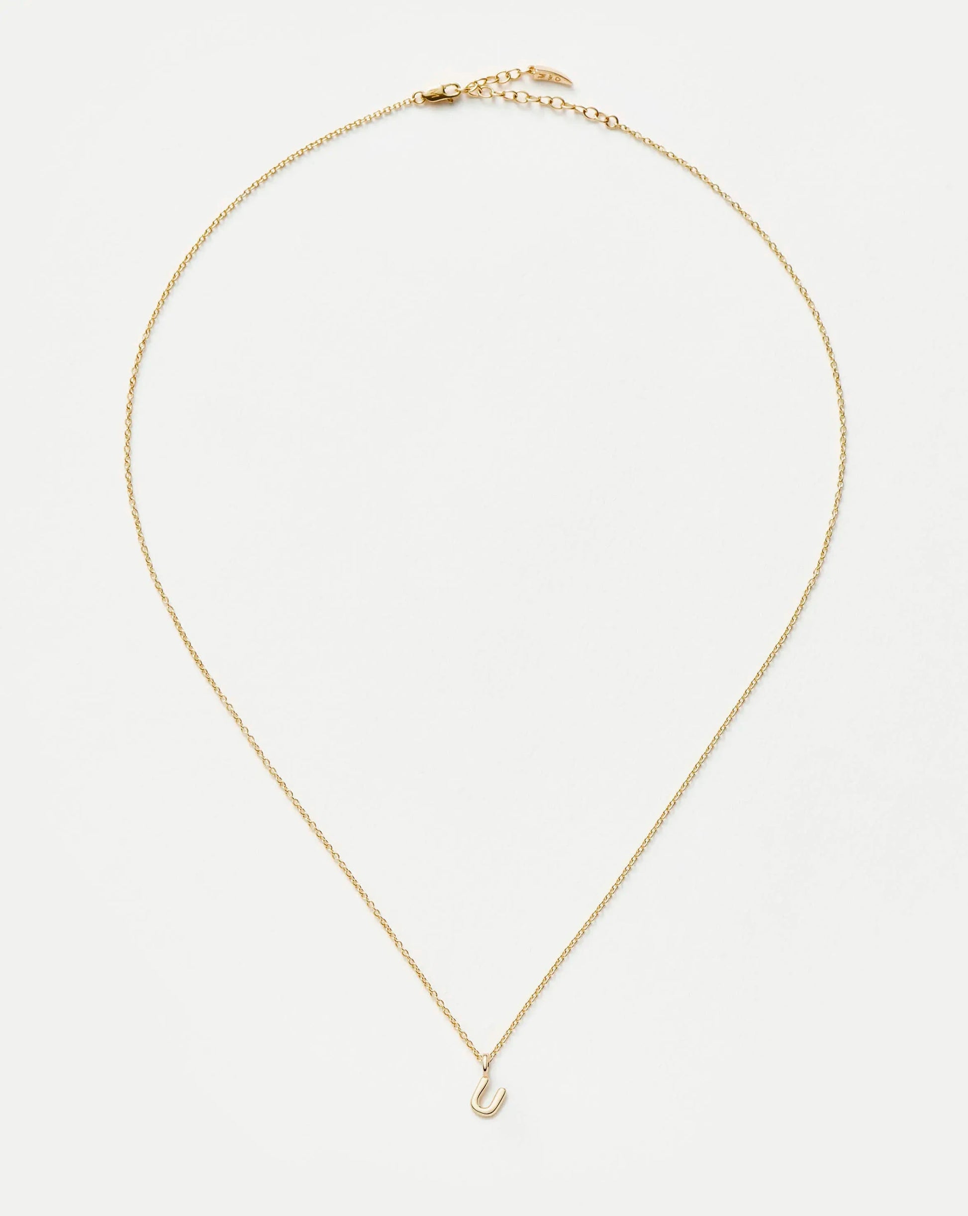 Fine Initial Mini Pendant Necklace - U | 14ct Solid Gold Necklaces Missoma 