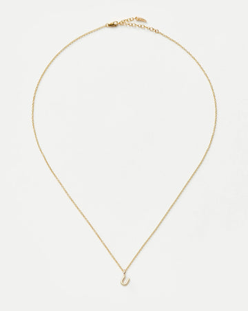 Fine Initial Mini Pendant Necklace - U | 14ct Solid Gold Necklaces Missoma 