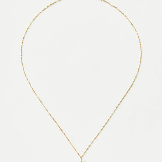 Fine Initial Mini Pendant Necklace - V | 14ct Solid Gold Necklaces Missoma 