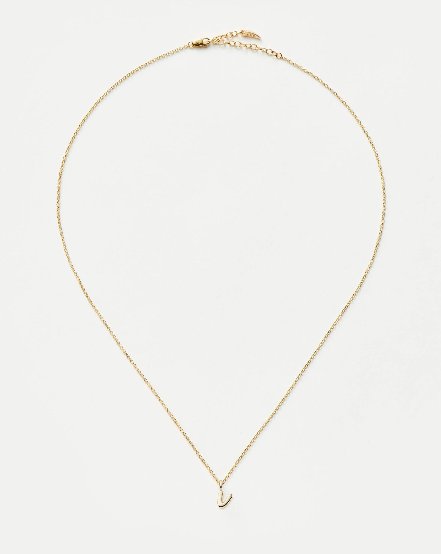 Fine Initial Mini Pendant Necklace - V | 14ct Solid Gold Necklaces Missoma 