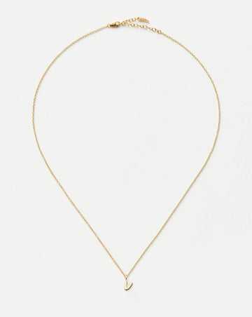 Fine Initial Mini Pendant Necklace - V | 14ct Solid Gold Necklaces Missoma 