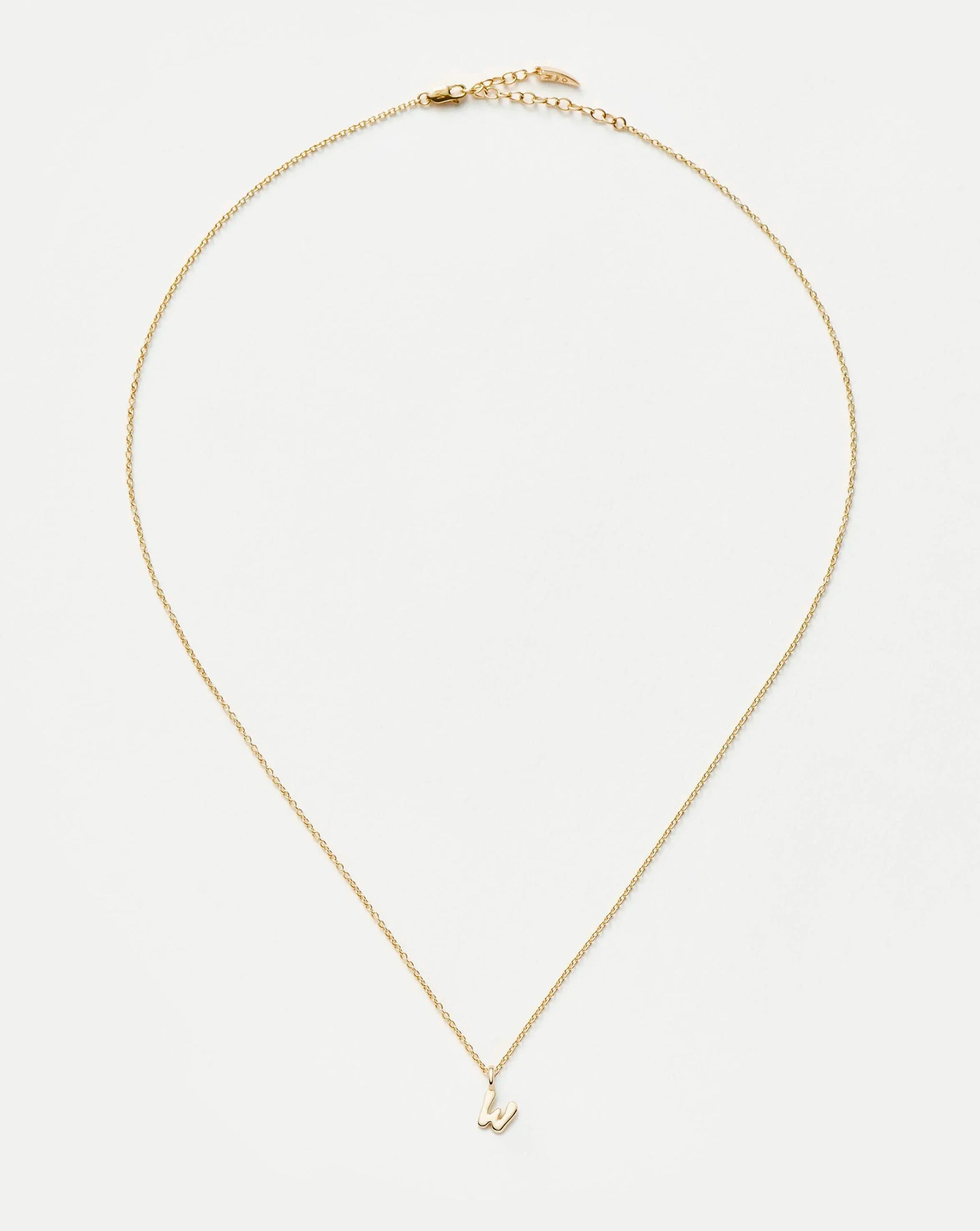 Fine Initial Mini Pendant Necklace - W | 14ct Solid Gold Necklaces Missoma 