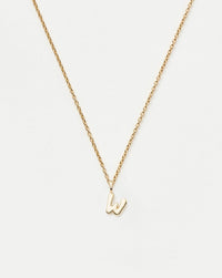 Fine Initial Mini Pendant Necklace - W | 14ct Solid Gold Necklaces Missoma 