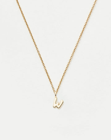 Fine Initial Mini Pendant Necklace - W | 14ct Solid Gold Necklaces Missoma 