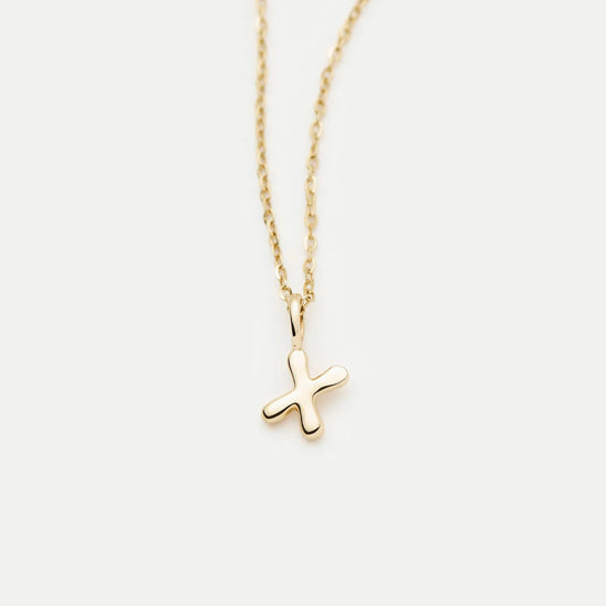 Fine Initial Mini Pendant Necklace - X | 14ct Solid Gold Necklaces Missoma 
