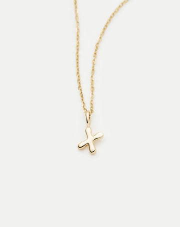 Fine Initial Mini Pendant Necklace - X | 14ct Solid Gold Necklaces Missoma 