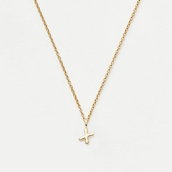 Fine Initial Mini Pendant Necklace - X | 14ct Solid Gold Necklaces Missoma 