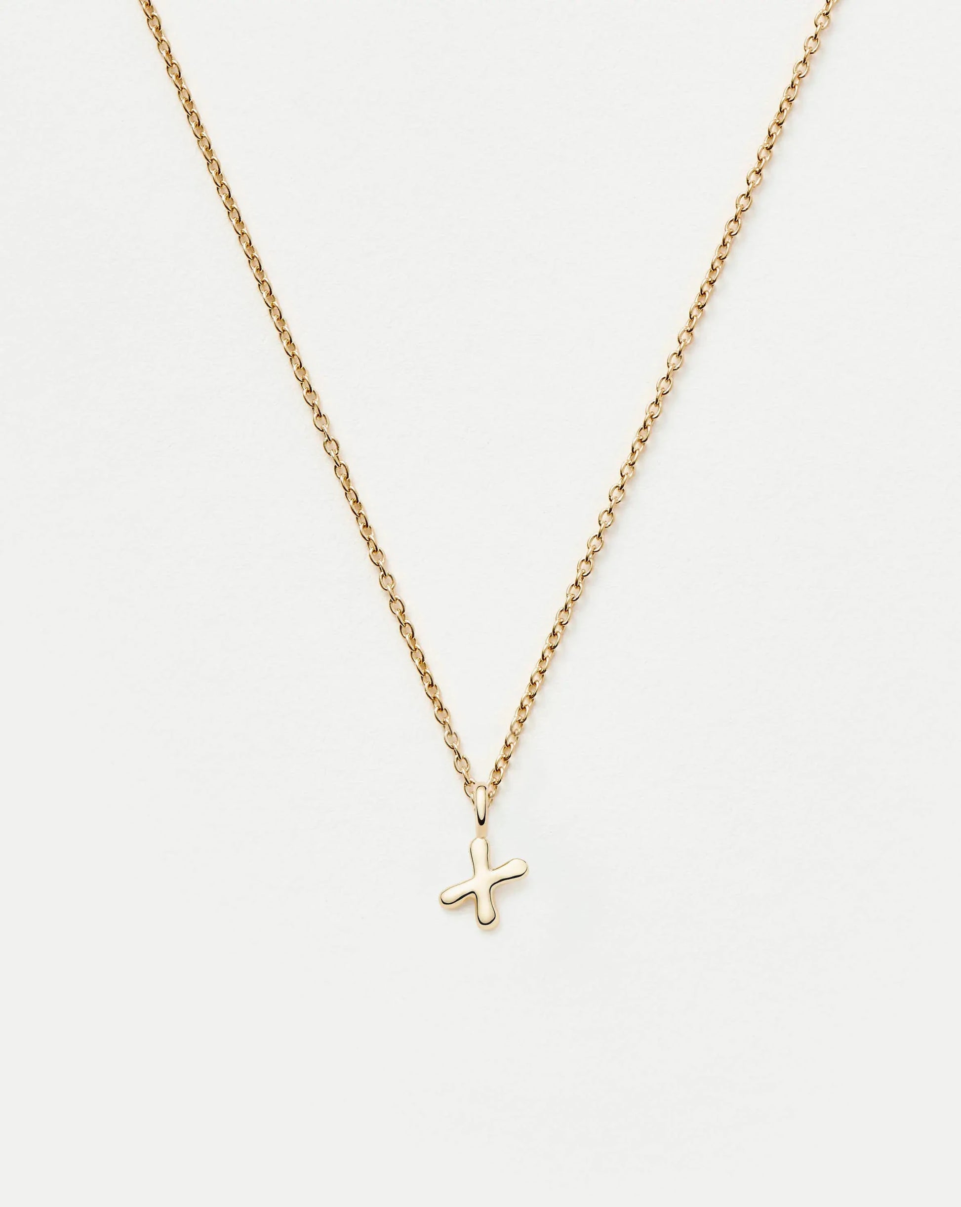 Fine Initial Mini Pendant Necklace - X | 14ct Solid Gold Necklaces Missoma 