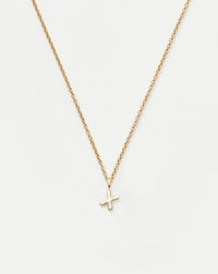 Fine Initial Mini Pendant Necklace - X | 14ct Solid Gold Necklaces Missoma 