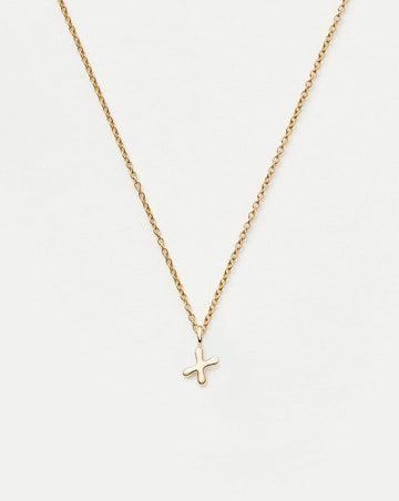 Fine Initial Mini Pendant Necklace - X | 14ct Solid Gold Necklaces Missoma 