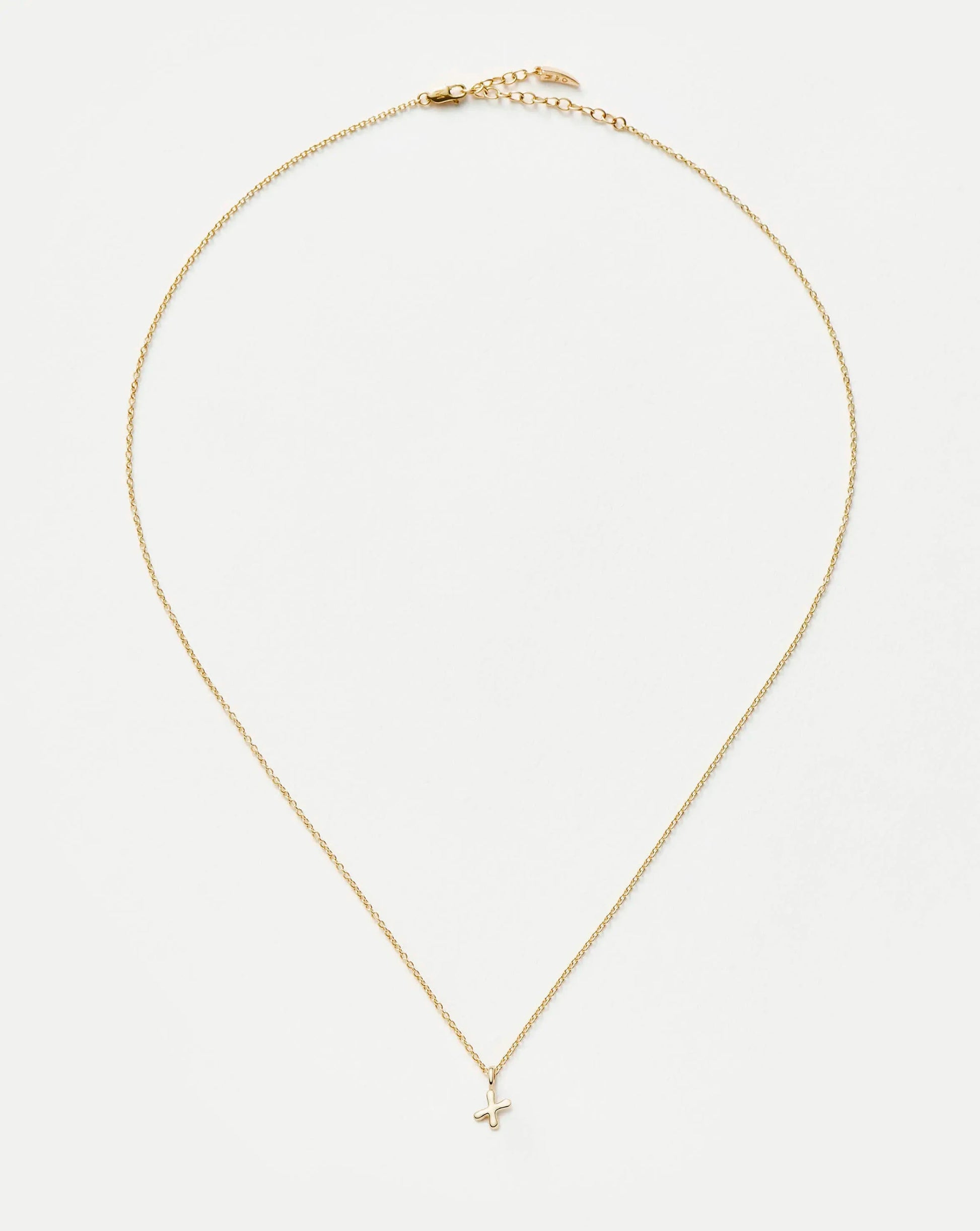 Fine Initial Mini Pendant Necklace - X | 14ct Solid Gold Necklaces Missoma 