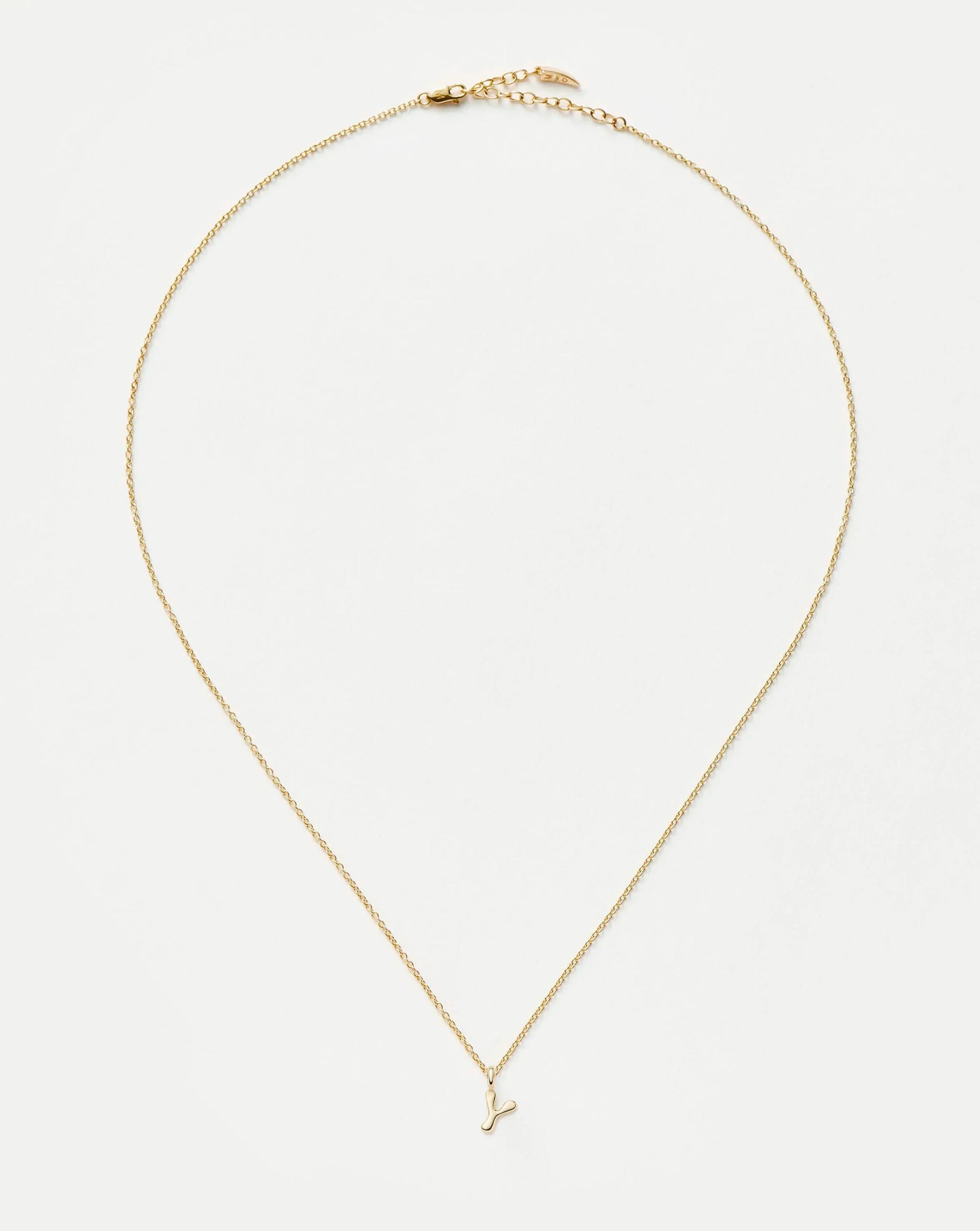 Fine Initial Mini Pendant Necklace - Y | 14ct Solid Gold Necklaces Missoma 