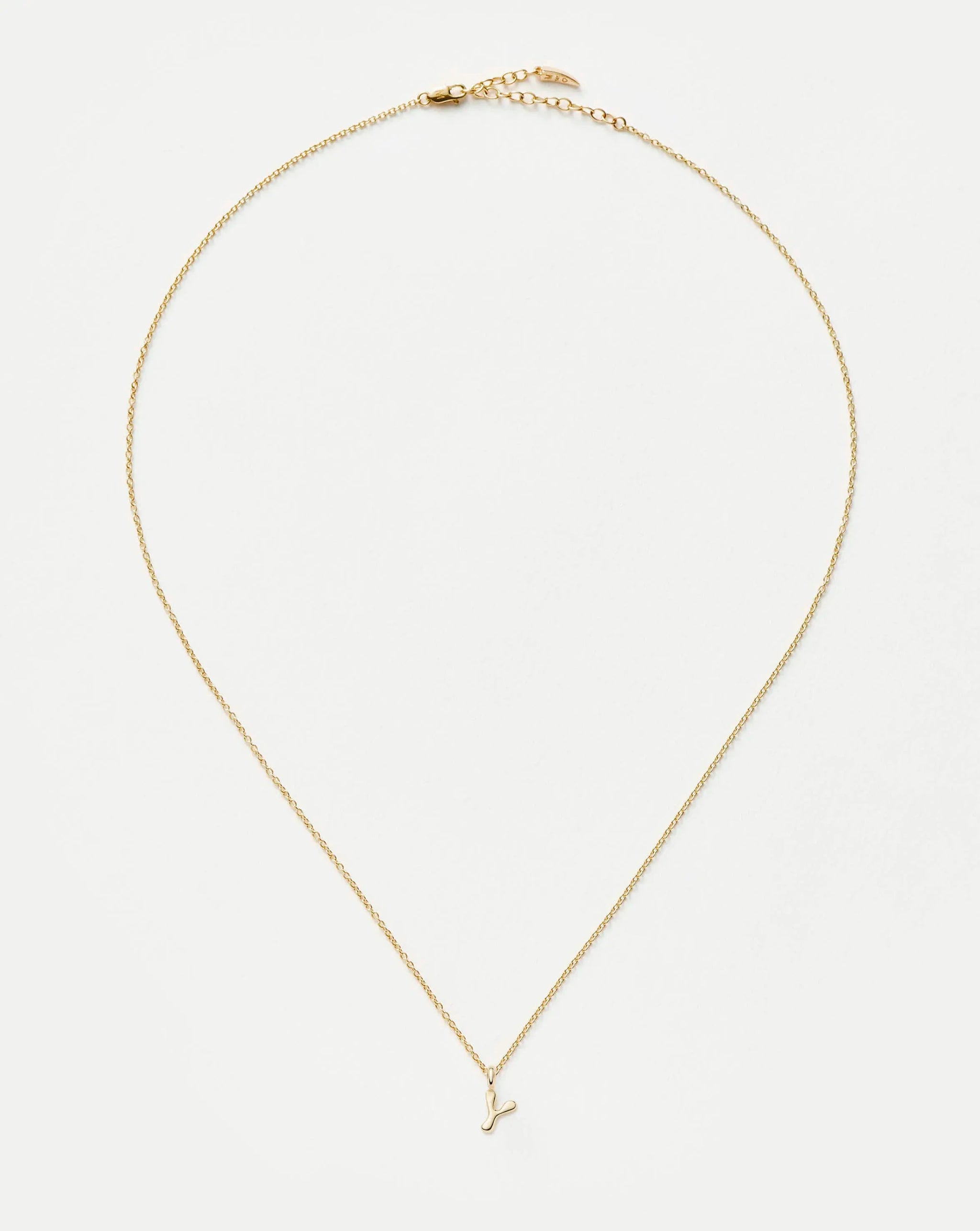 Fine Initial Mini Pendant Necklace - Y | 14ct Solid Gold Necklaces Missoma 