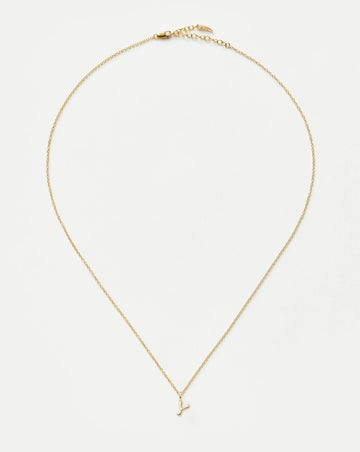 Fine Initial Mini Pendant Necklace - Y | 14ct Solid Gold Necklaces Missoma 