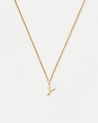 Fine Initial Mini Pendant Necklace - Y | 14ct Solid Gold Necklaces Missoma 