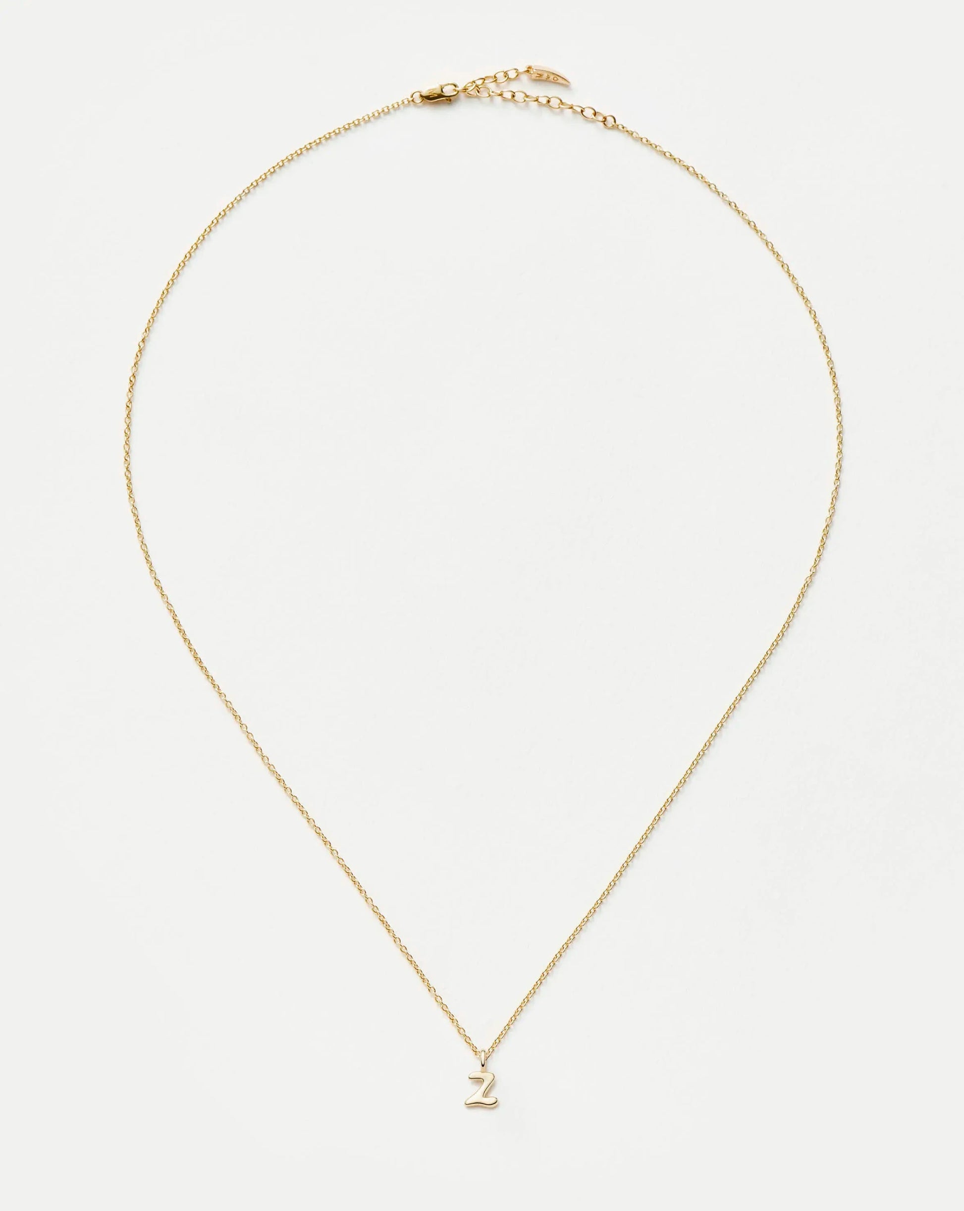 Fine Initial Mini Pendant Necklace - Z | 14ct Solid Gold Necklaces Missoma 