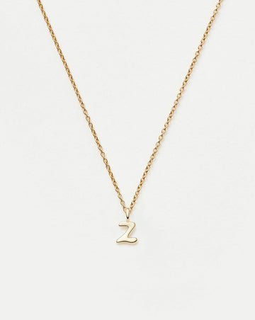 Fine Initial Mini Pendant Necklace - Z | 14ct Solid Gold Necklaces Missoma 