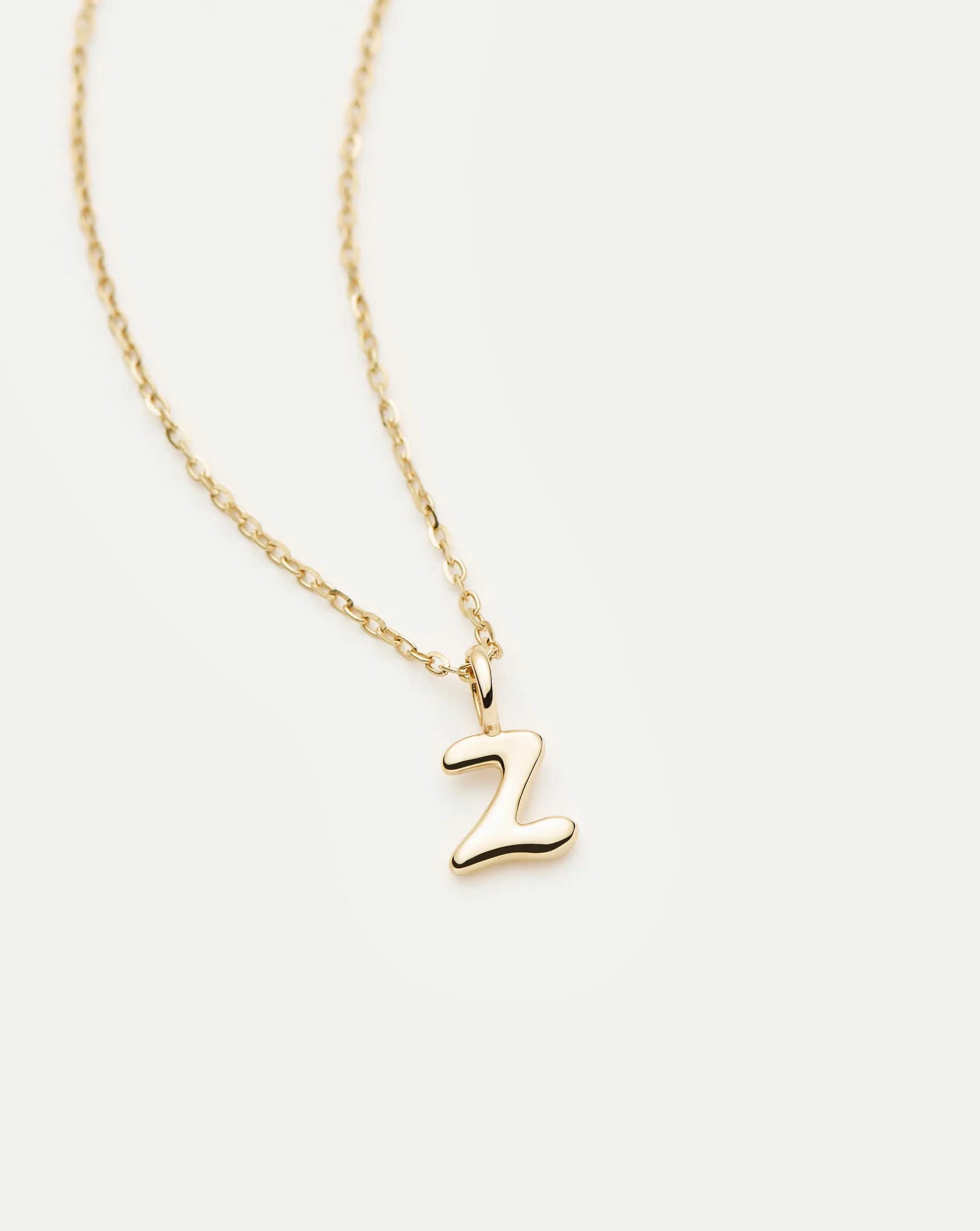 Fine Initial Mini Pendant Necklace - Z | 14ct Solid Gold Necklaces Missoma 
