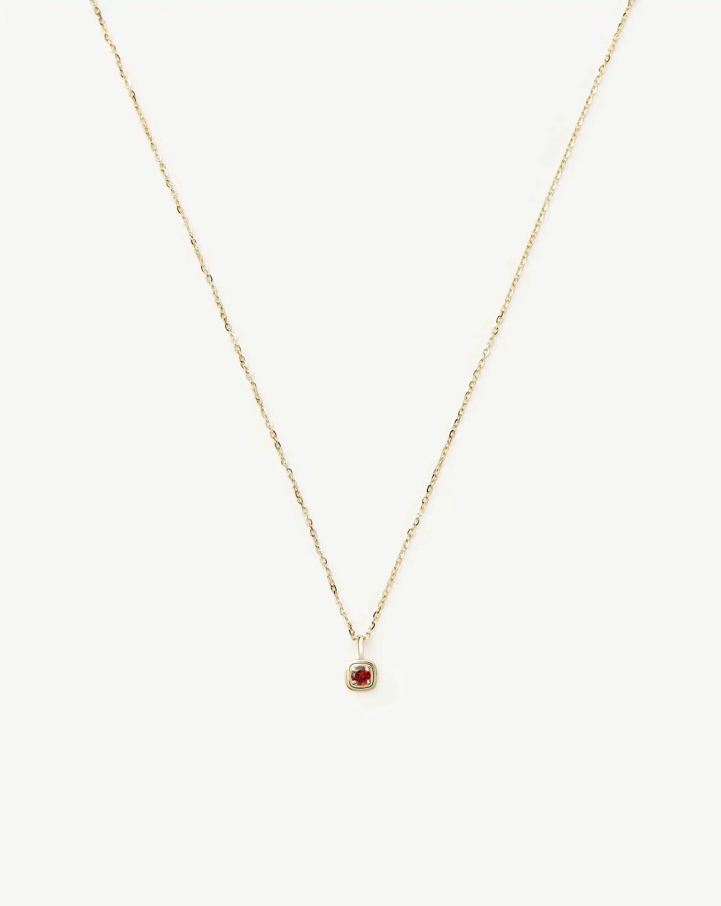 Fine January Birthstone Pendant Necklace | 14ct Solid Gold/Garnet Necklace Missoma 