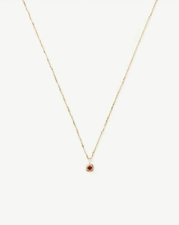 Fine January Birthstone Pendant Necklace | 14ct Solid Gold/Garnet Necklace Missoma 