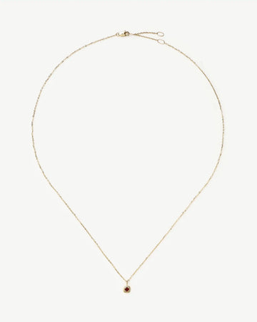 Fine January Birthstone Pendant Necklace | 14ct Solid Gold/Garnet Necklace Missoma 