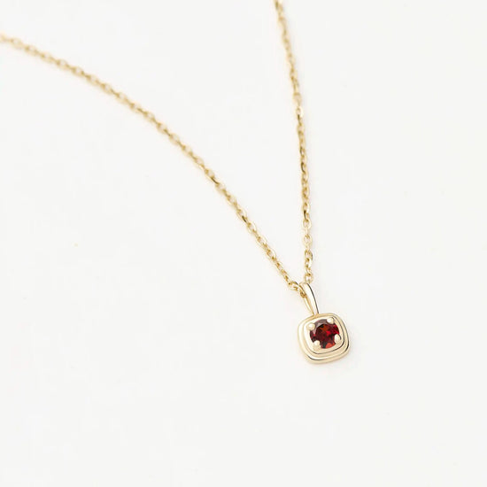 Fine January Birthstone Pendant Necklace | 14ct Solid Gold/Garnet Necklace Missoma 