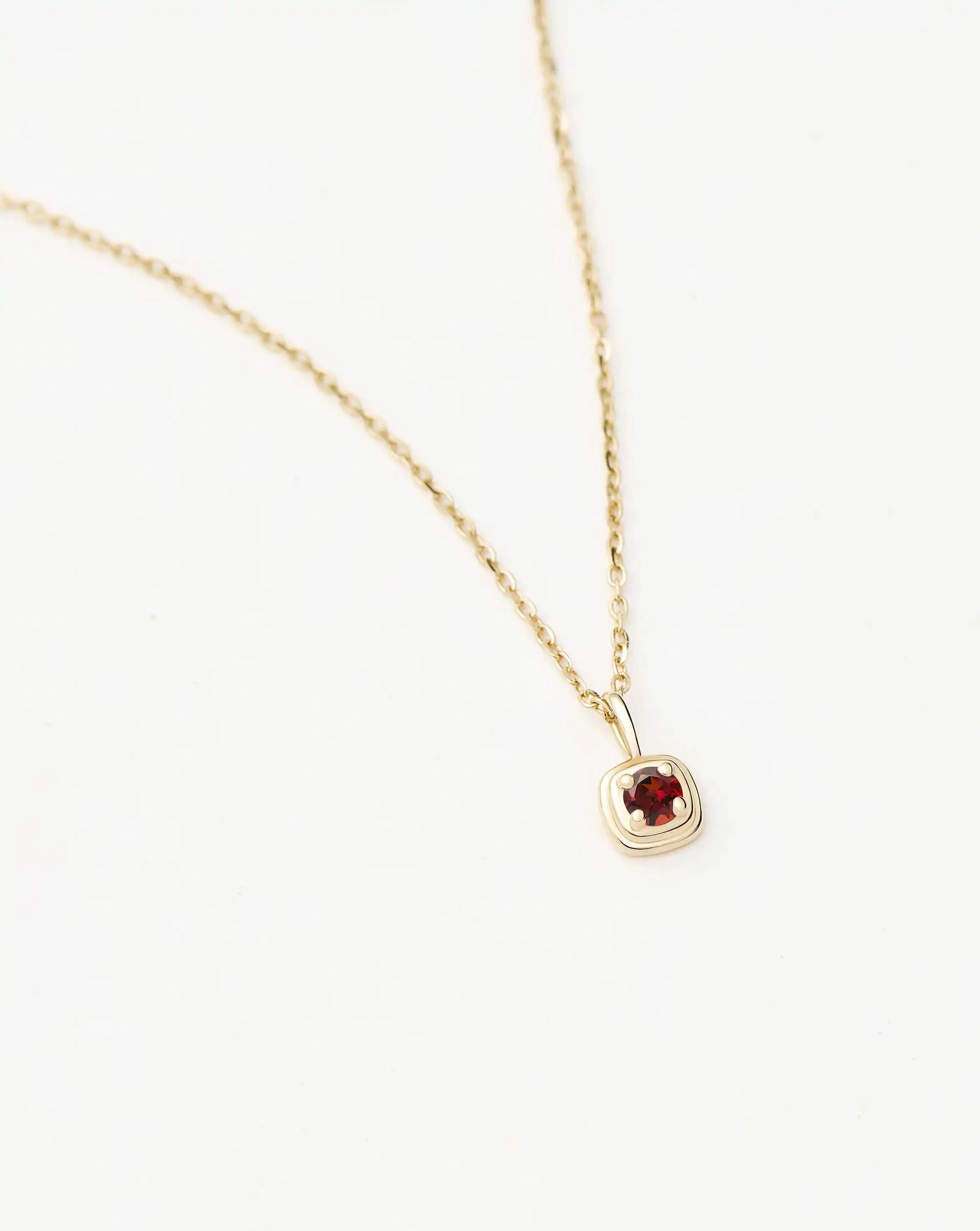 Fine January Birthstone Pendant Necklace | 14ct Solid Gold/Garnet Necklace Missoma 