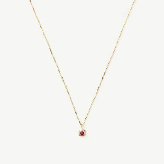 Fine July Birthstone Pendant Necklace | 14ct Solid Gold/Ruby Necklace Missoma 