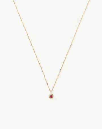 Fine July Birthstone Pendant Necklace | 14ct Solid Gold/Ruby Necklace Missoma 