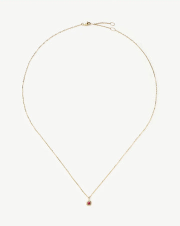 Fine July Birthstone Pendant Necklace | 14ct Solid Gold/Ruby Necklace Missoma 