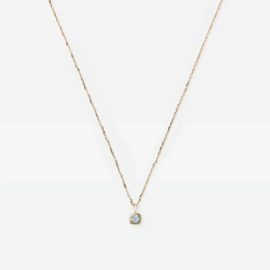Fine June Birthstone Pendant Necklace | 14ct Solid Gold/Rainbow Moonstone Necklace Missoma 