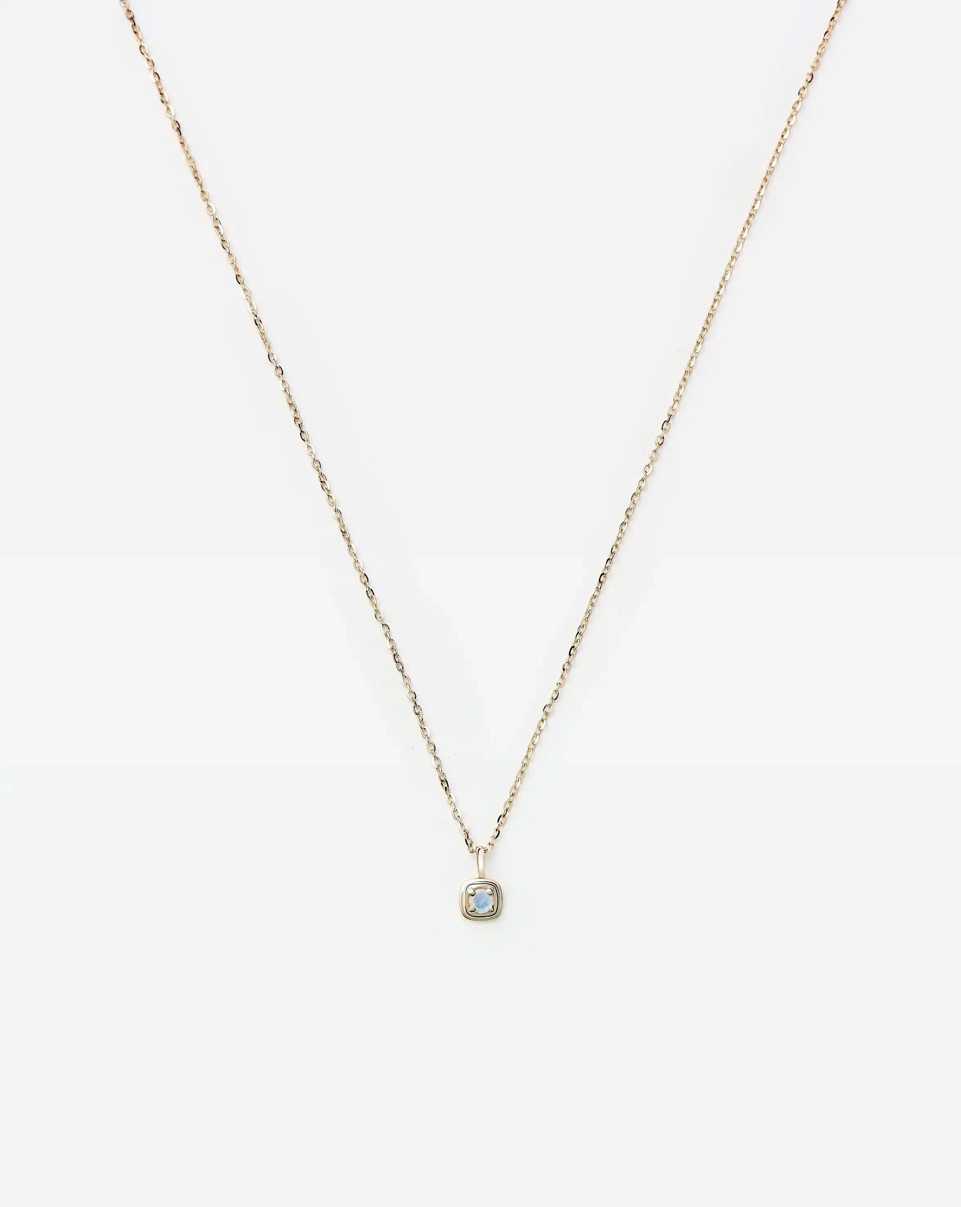 Fine June Birthstone Pendant Necklace | 14ct Solid Gold/Rainbow Moonstone Necklace Missoma 