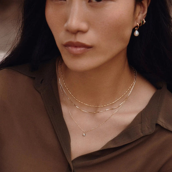 Fine June Birthstone Pendant Necklace | 14ct Solid Gold/Rainbow Moonstone Necklace Missoma 