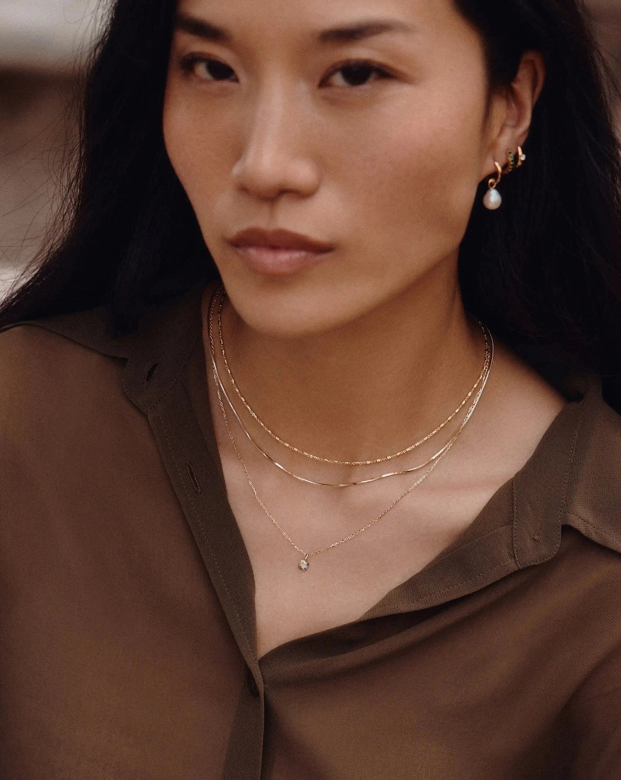 Fine June Birthstone Pendant Necklace | 14ct Solid Gold/Rainbow Moonstone Necklace Missoma 