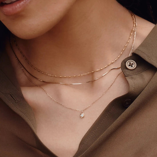 Fine June Birthstone Pendant Necklace | 14ct Solid Gold/Rainbow Moonstone Necklaces Missoma 