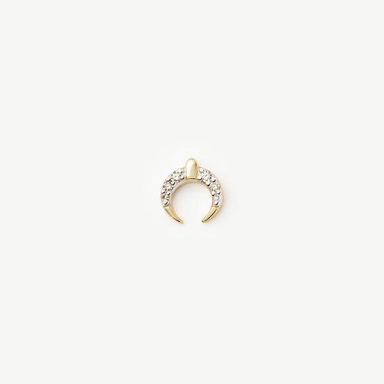 Fine Lucy Williams Horn Single Stud Earring | 14ct Solid Gold/Diamond Earrings Missoma 