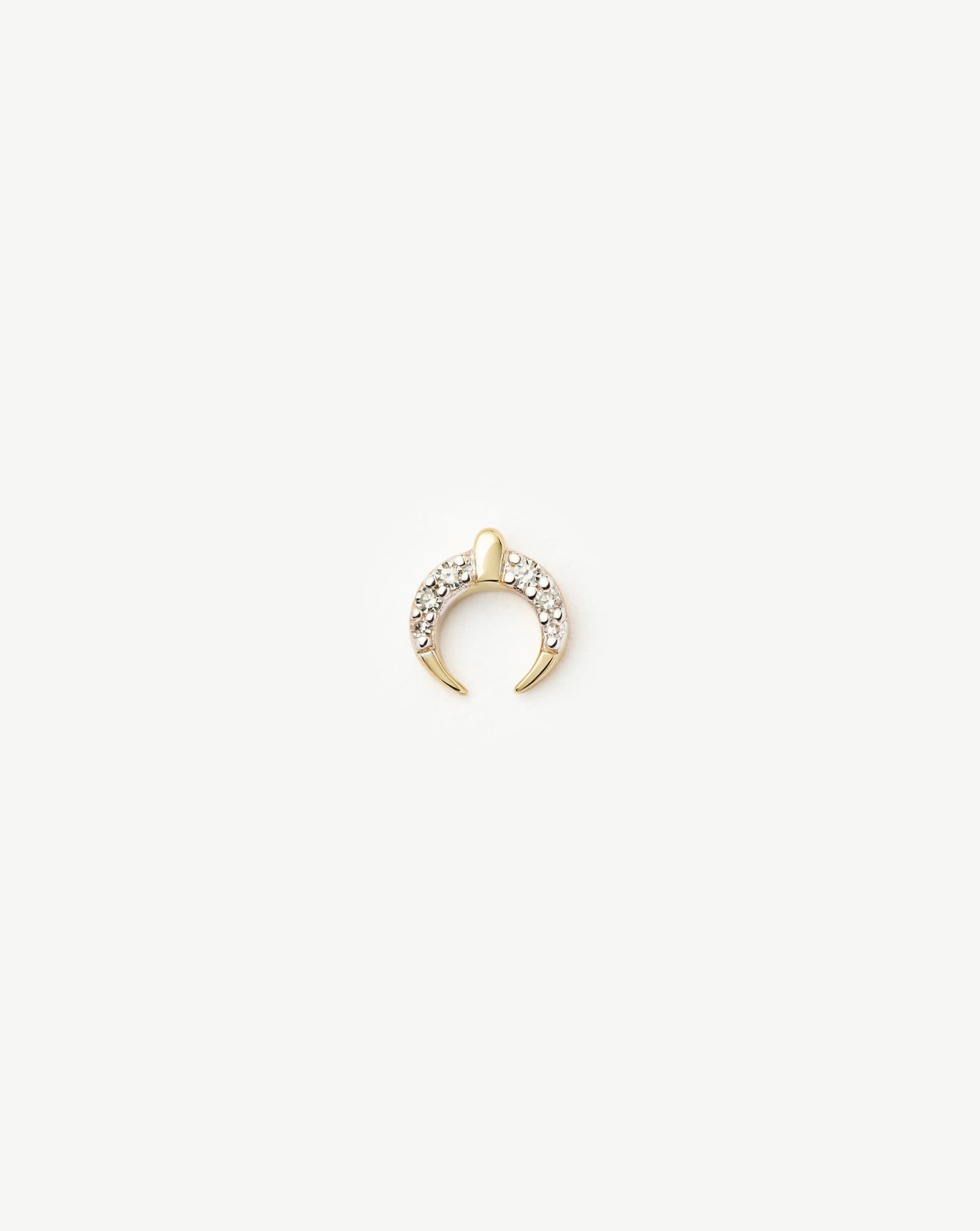 Fine Lucy Williams Horn Single Stud Earring | 14ct Solid Gold/Diamond Earrings Missoma 
