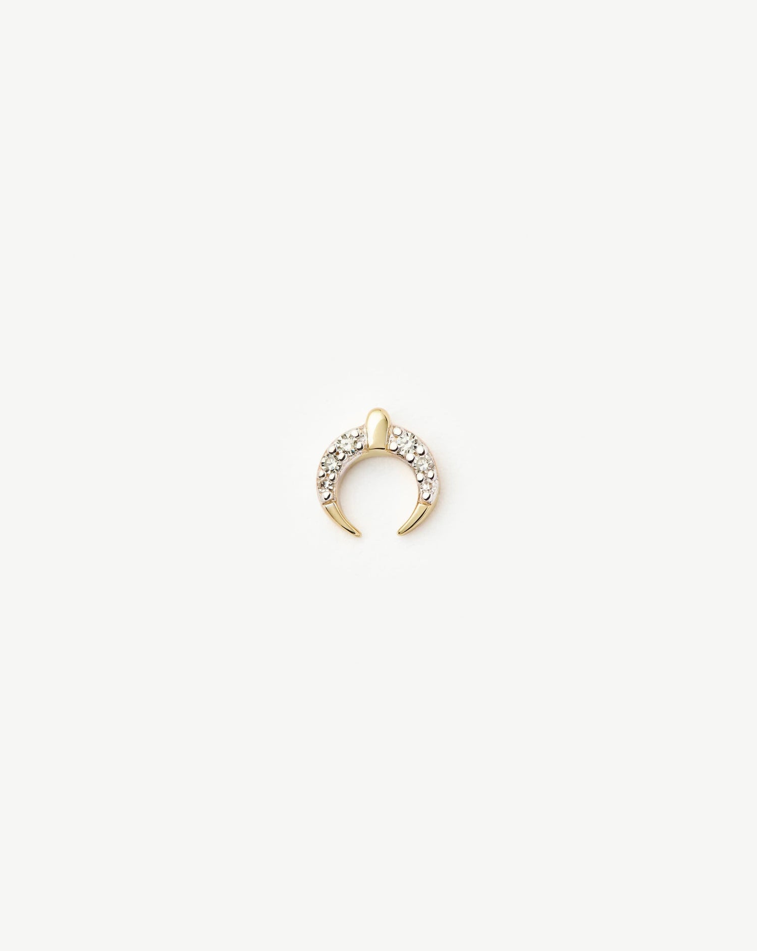 Fine Lucy Williams Horn Single Stud Earring | 14ct Solid Gold/Diamond Earrings Missoma 