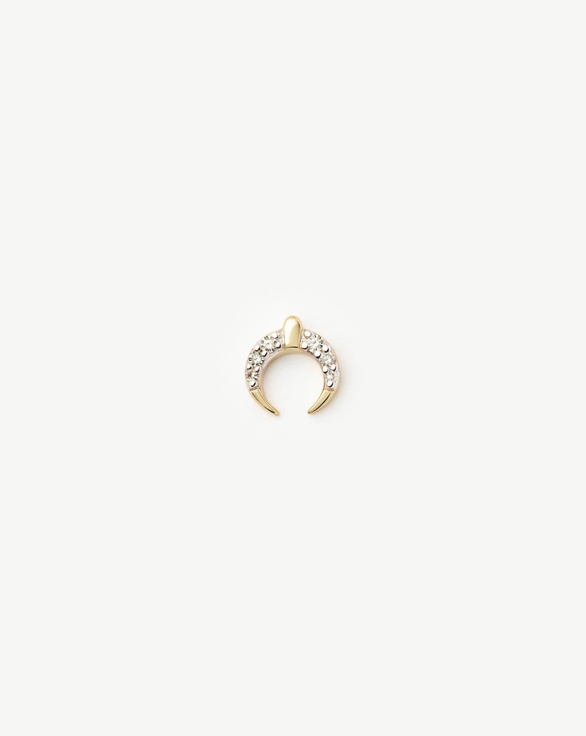 Fine Lucy Williams Horn Single Stud Earring | 14ct Solid Gold/Diamond Earrings Missoma 