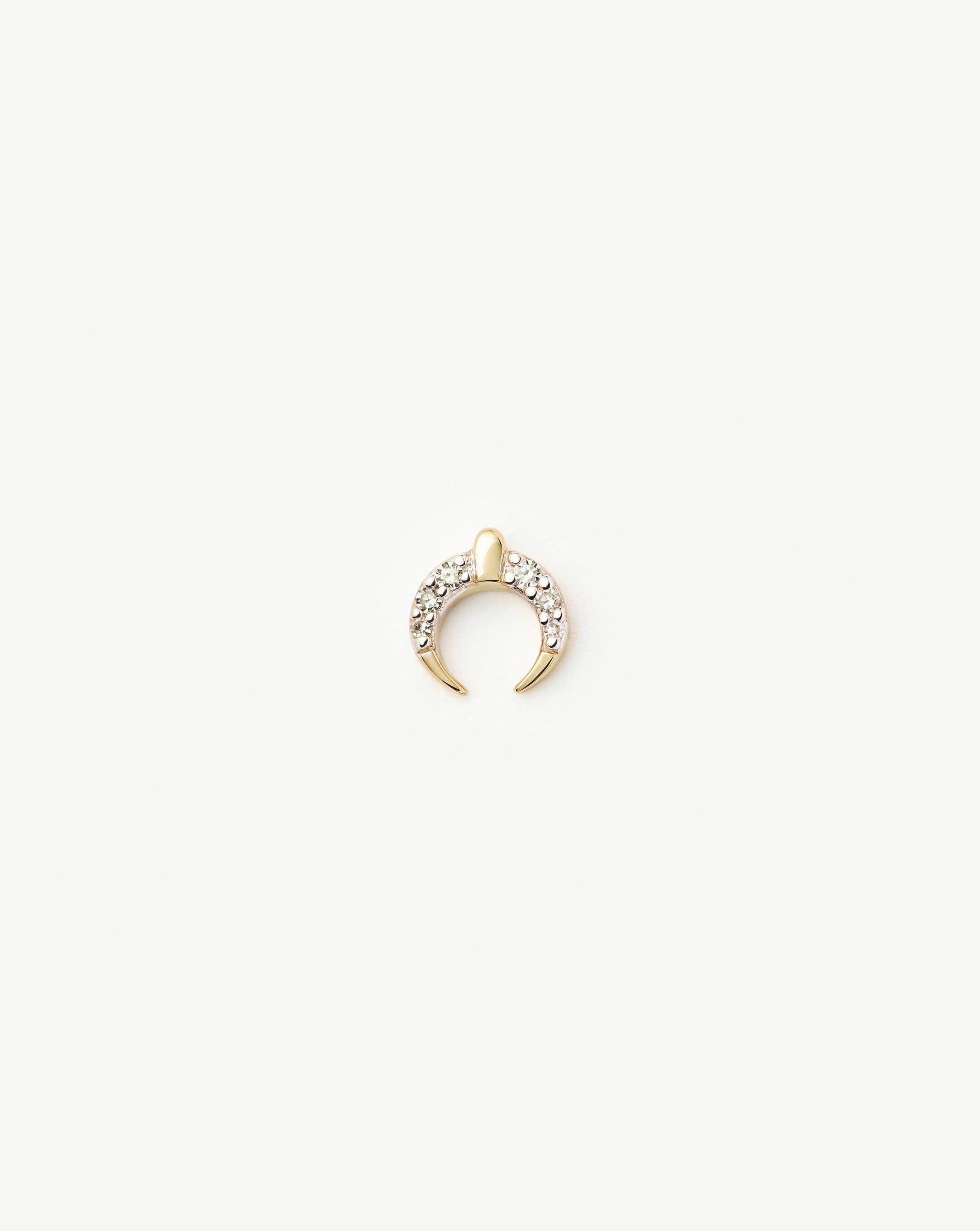 Fine Lucy Williams Horn Single Stud Earring | 14ct Solid Gold/Diamond Earrings Missoma 