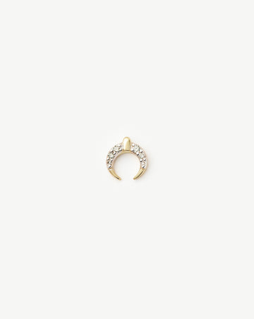 Fine Lucy Williams Horn Single Stud Earring | 14ct Solid Gold/Diamond Earrings Missoma 