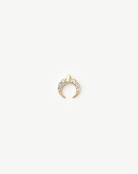 Fine Lucy Williams Horn Single Stud Earring | 14ct Solid Gold/Diamond Earrings Missoma 