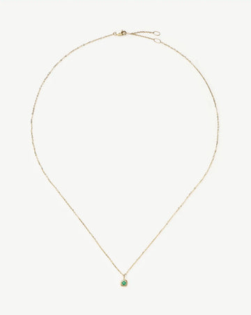 Fine May Birthstone Pendant Necklace | 14ct Solid Gold/Emerald Necklace Missoma 