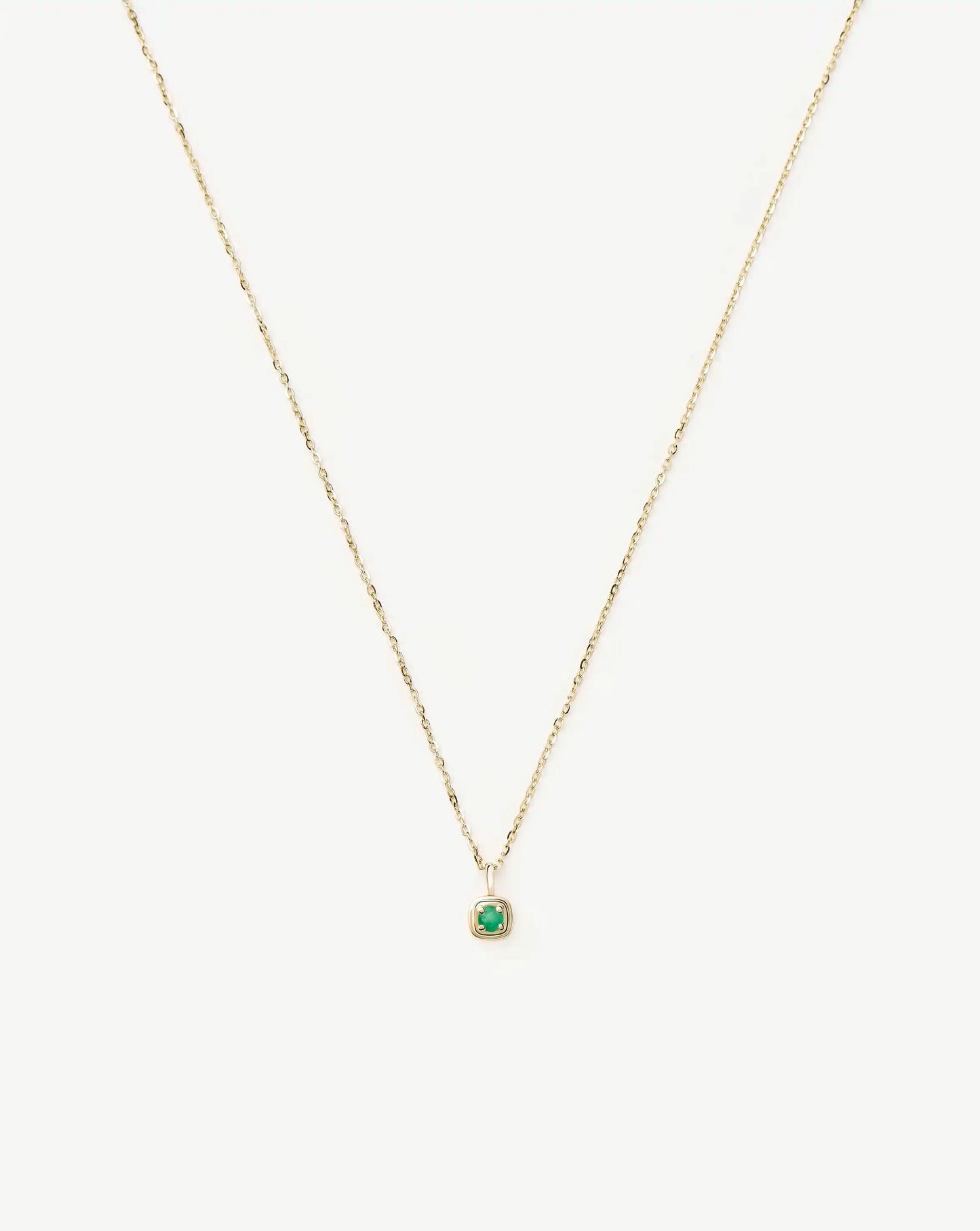 Fine May Birthstone Pendant Necklace | 14ct Solid Gold/Emerald Necklace Missoma 