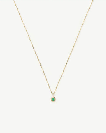 Fine May Birthstone Pendant Necklace | 14ct Solid Gold/Emerald Necklace Missoma 