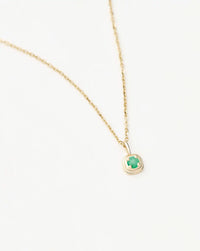 Fine May Birthstone Pendant Necklace | 14ct Solid Gold/Emerald Necklace Missoma 